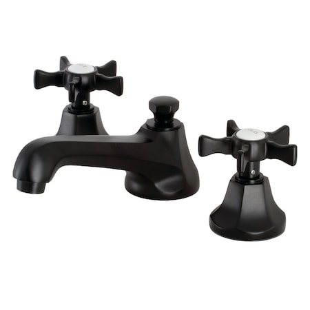Kingston Brass KS4460NX Widespread Bathroom Faucet with Brass Pop-Up, Matte Black KS4460NX